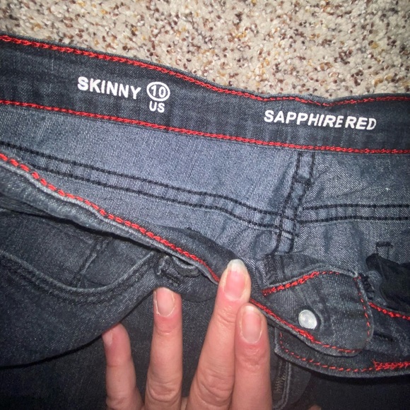 Sapphire Red skinny jeans, size 10 - Picture 2 of 4